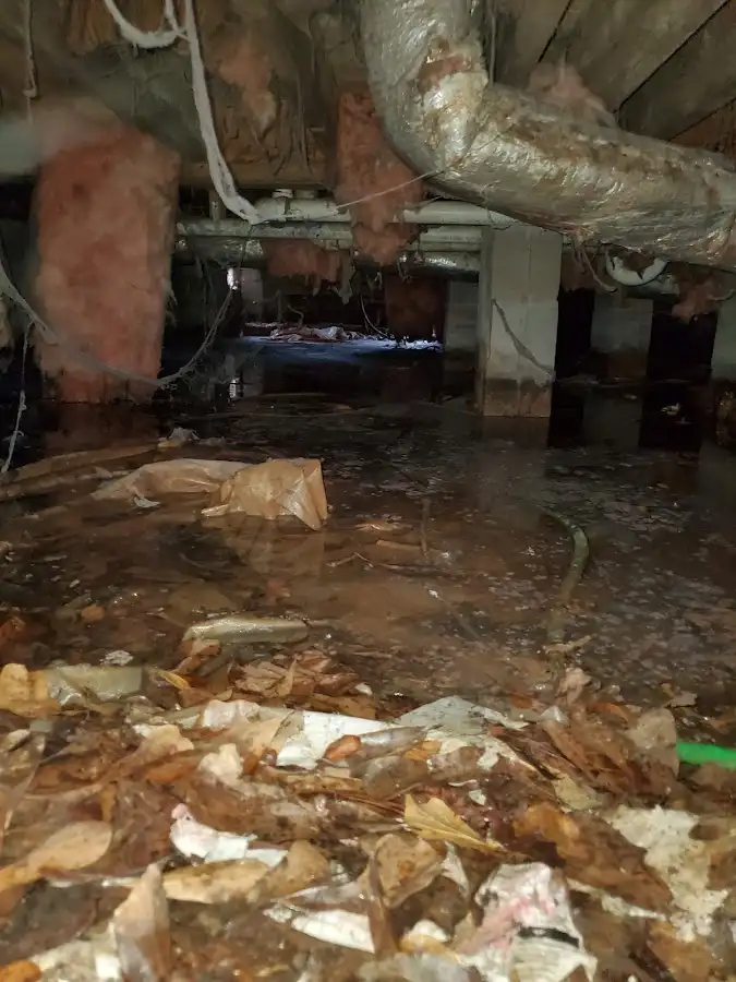 Crawl space flood assessment for Commercial Water Damage Restoration in Freeport